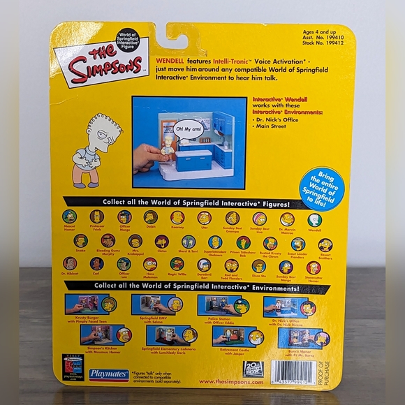 The Simpsons Wendell World of Springfield Interactive Figure Series 10 From 2002 - Picture 2 of 2